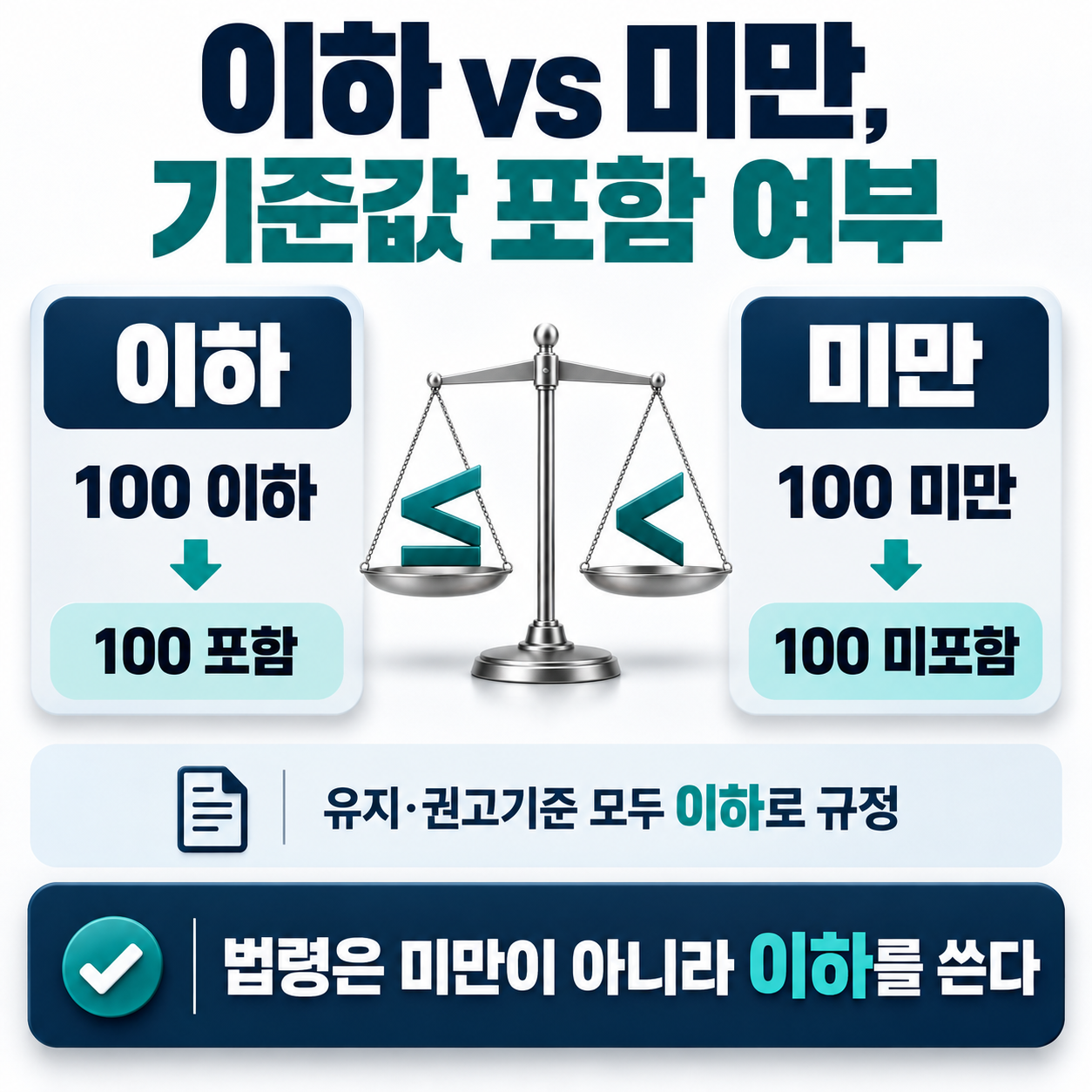 이하와 미만, 법령은 왜 이렇게 구분해 썼을까 — 실내공기질 측정값 판정 기준